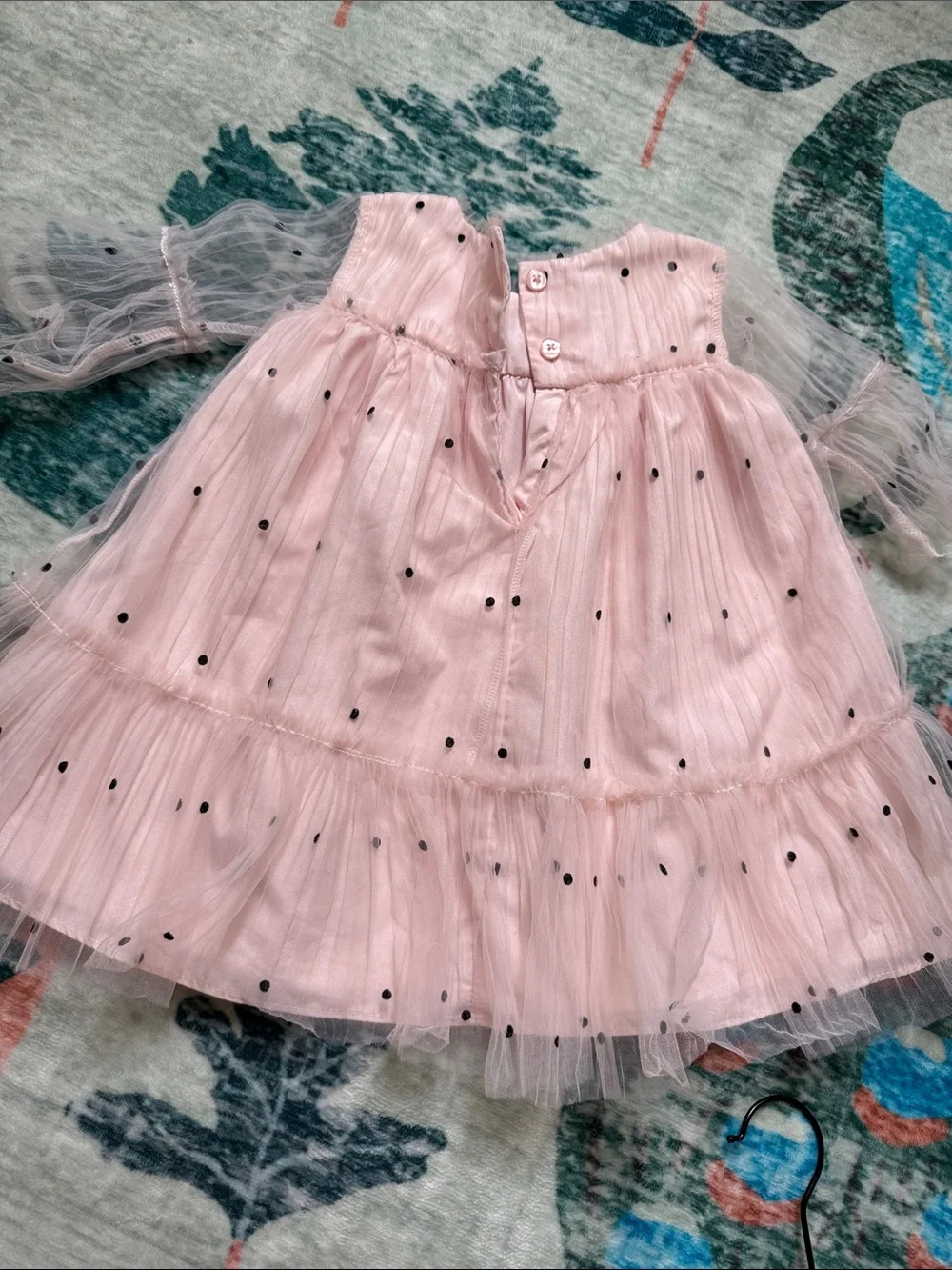 Nordstrom dressy Pink Tulle Polka Dot dress